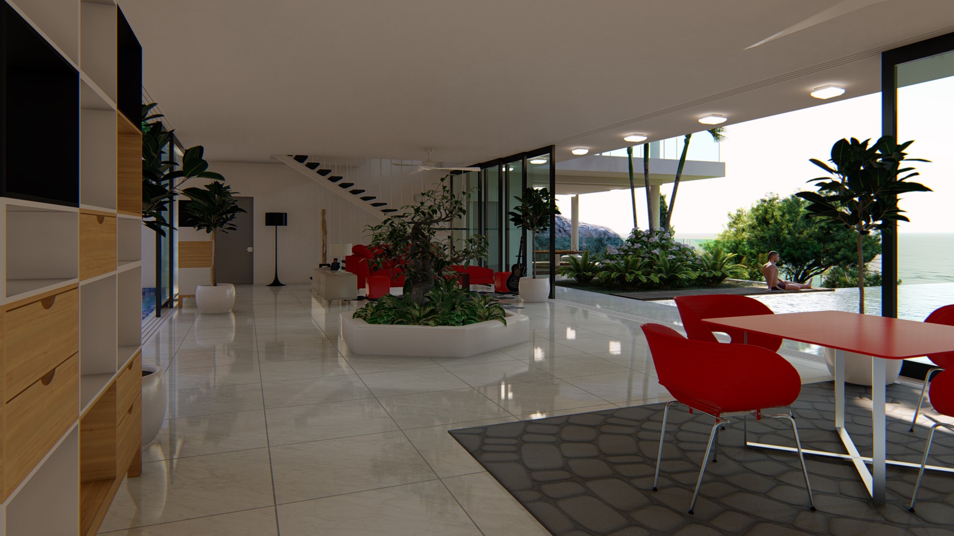 Interior render gambar 3D